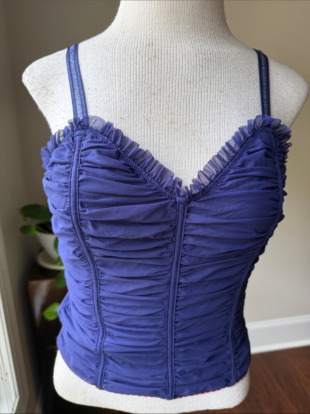 DKNY Violet Ruched Mesh Camisole